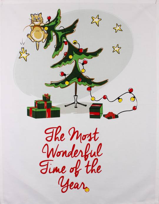 Tea towel Christmas 'The most wonderful time of the year' Code: TT-CH/WON